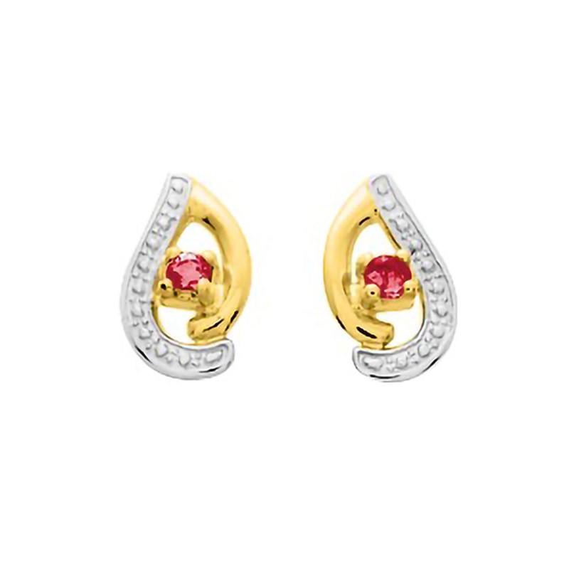 Boucles d'oreilles Femme - rubis - Or 18 Carats