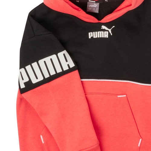 Puma - PUMA POWER COLORBLOCK HOODIE - Noir / Orange