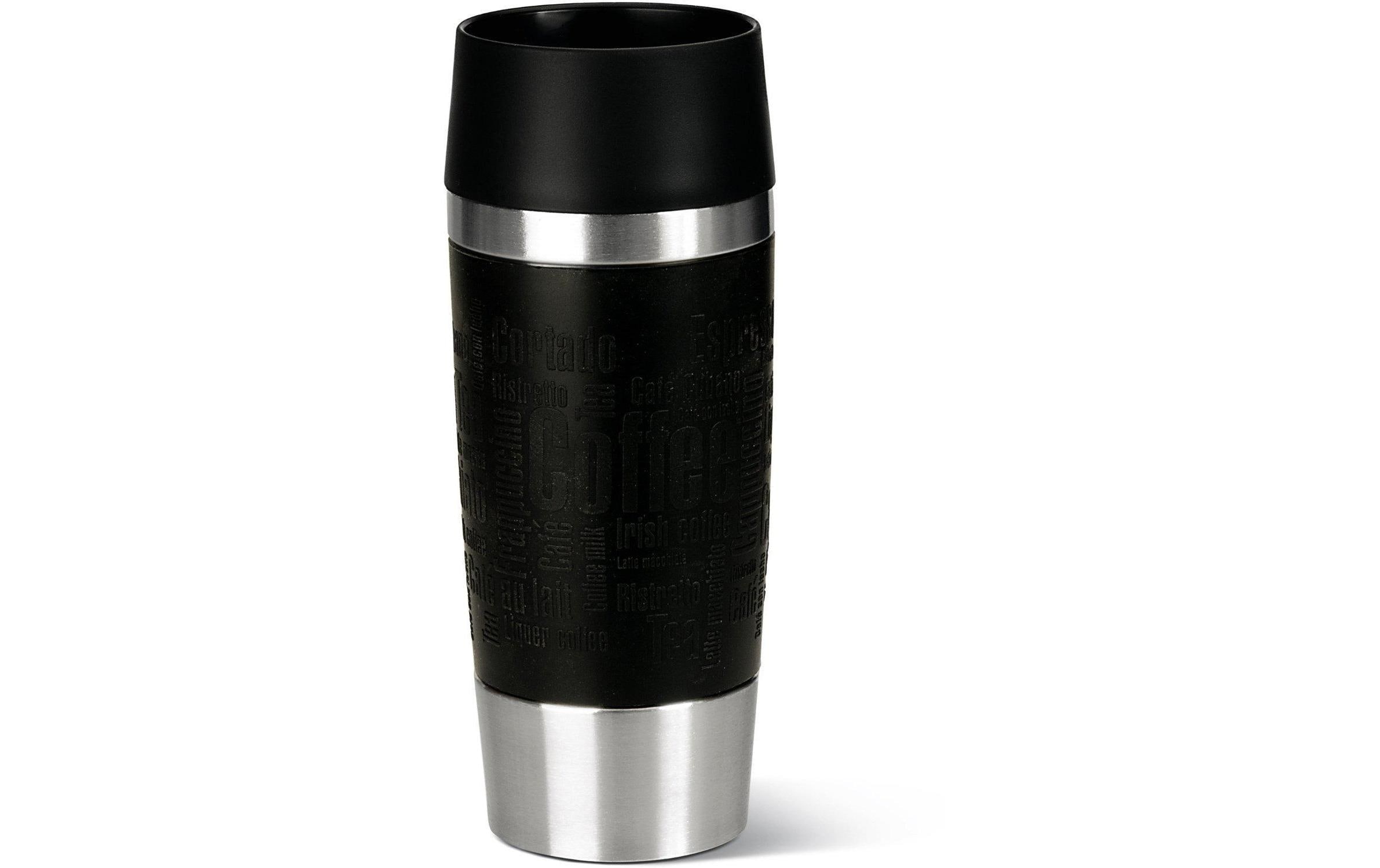 Thermobecher Travel Mug 360 ml, SchwarzMit doppelwandigem Edelstahl-Isolierkolben