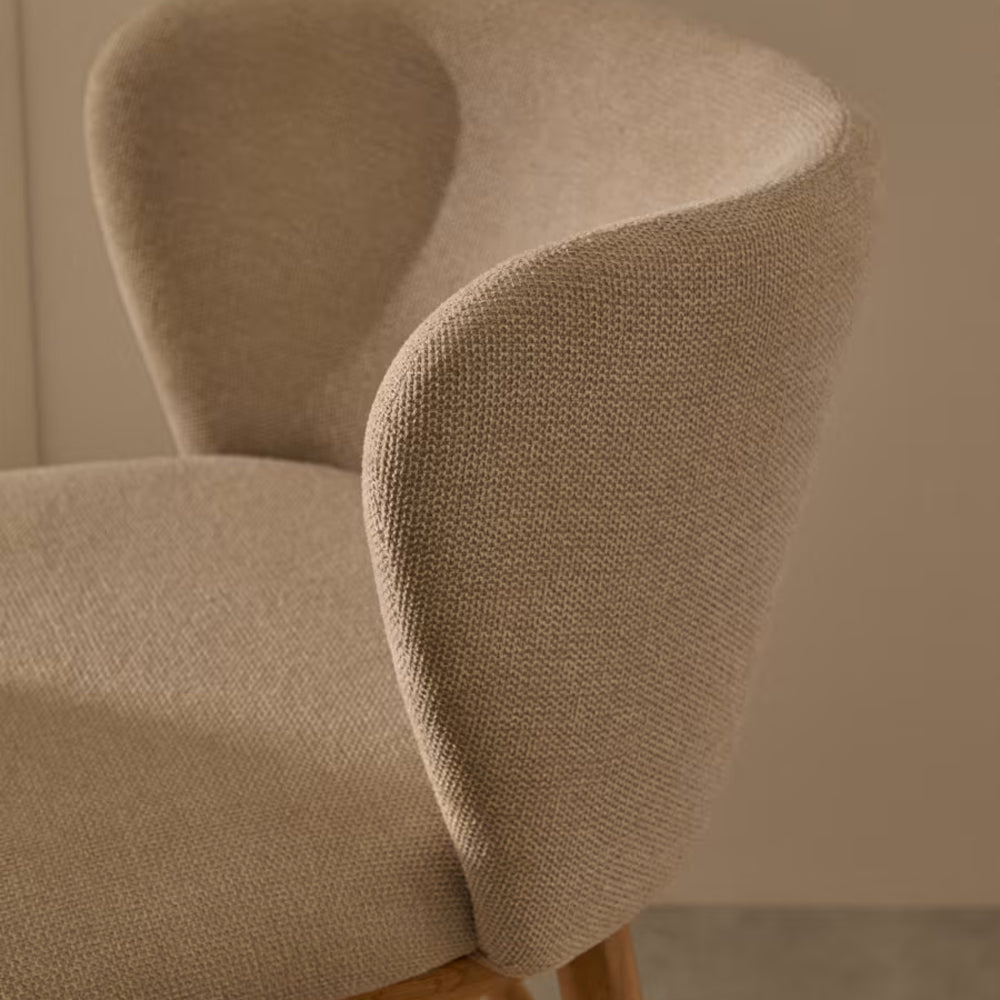Kave Home Ciselia Barkruk - H 65 cm - Beige / Essenhout