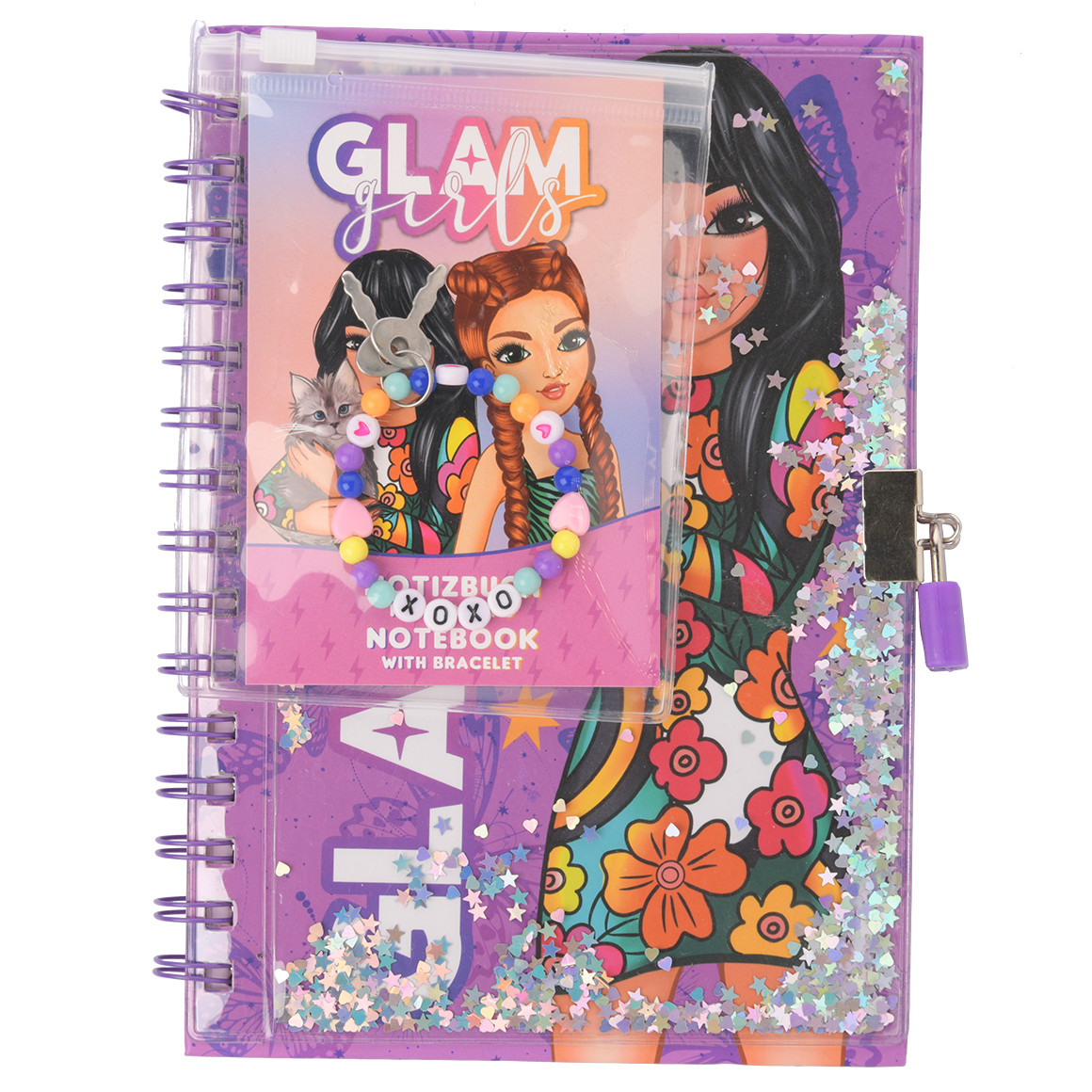 Topolino Glam Girls Notizbuch mit Armband lila