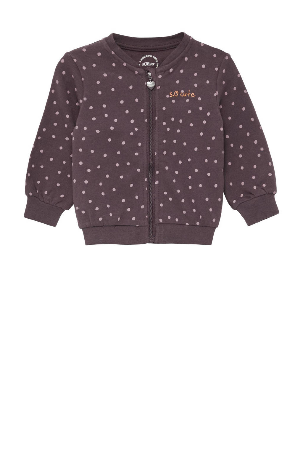 s.Oliver baby sweatvest met stippen paars
