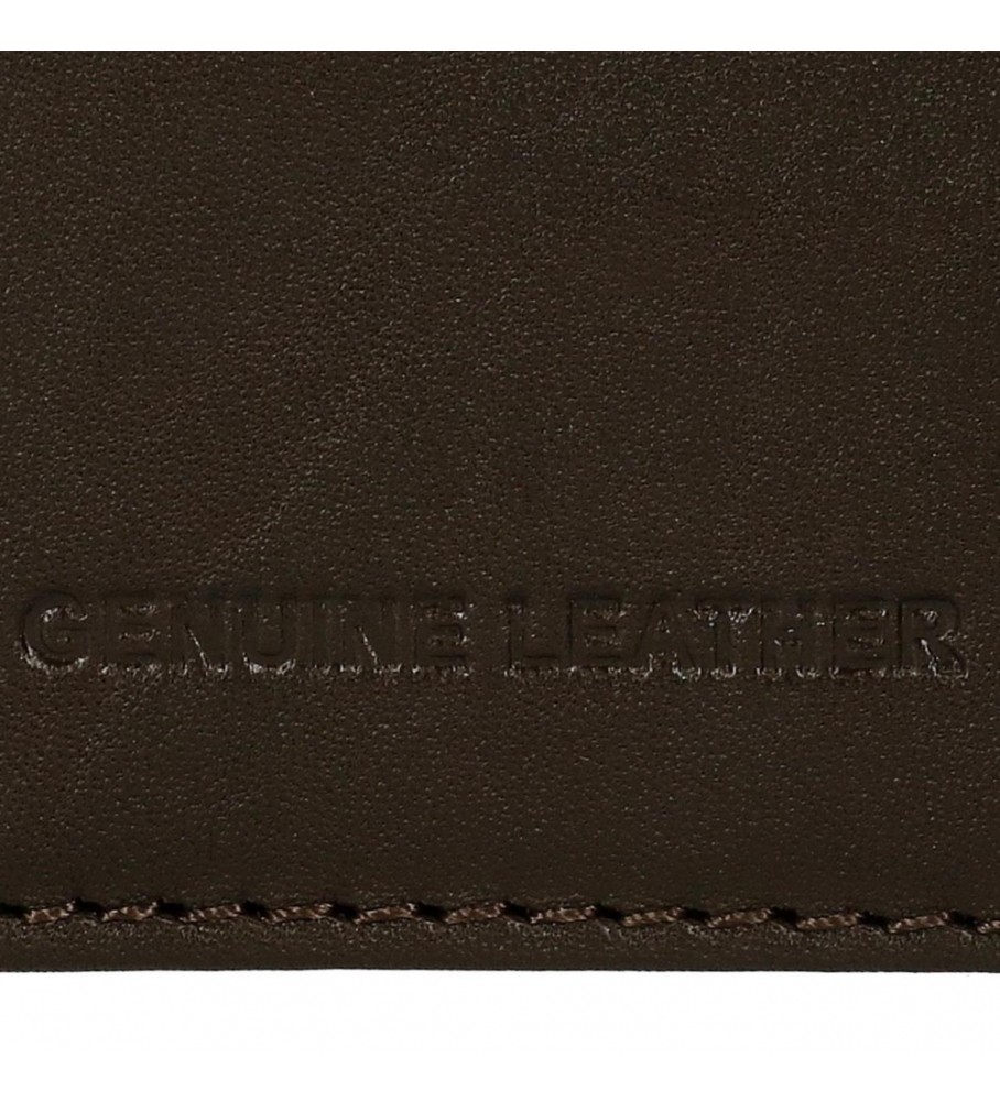 Carteira vertical Pepe Jeans Marshal em couro marrom