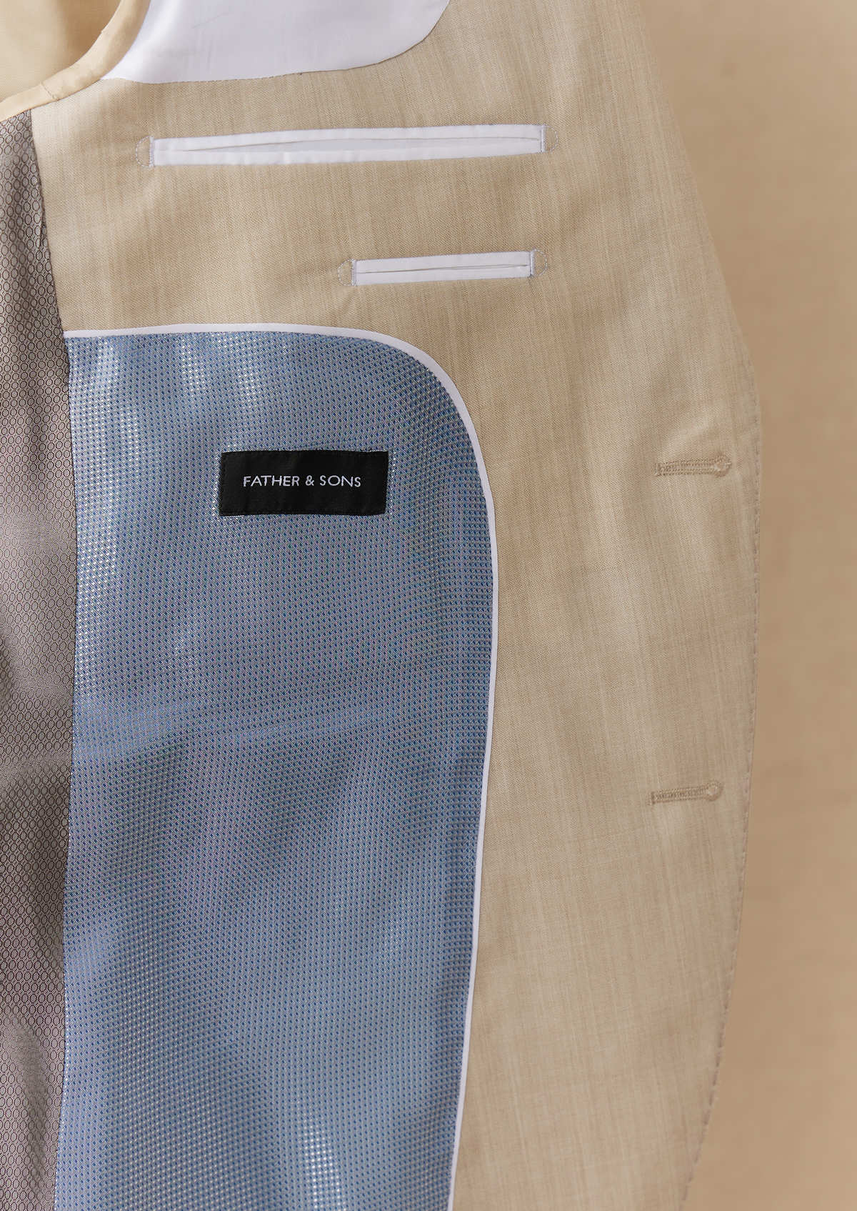 Costume 2 pièces Slim en laine unie beige