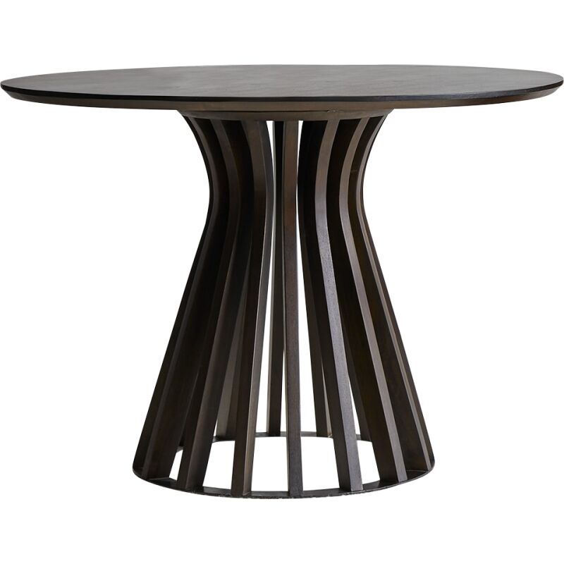 Table ronde Greco en bois de manguier massif et métal Ø 110 cm, 5 personnes