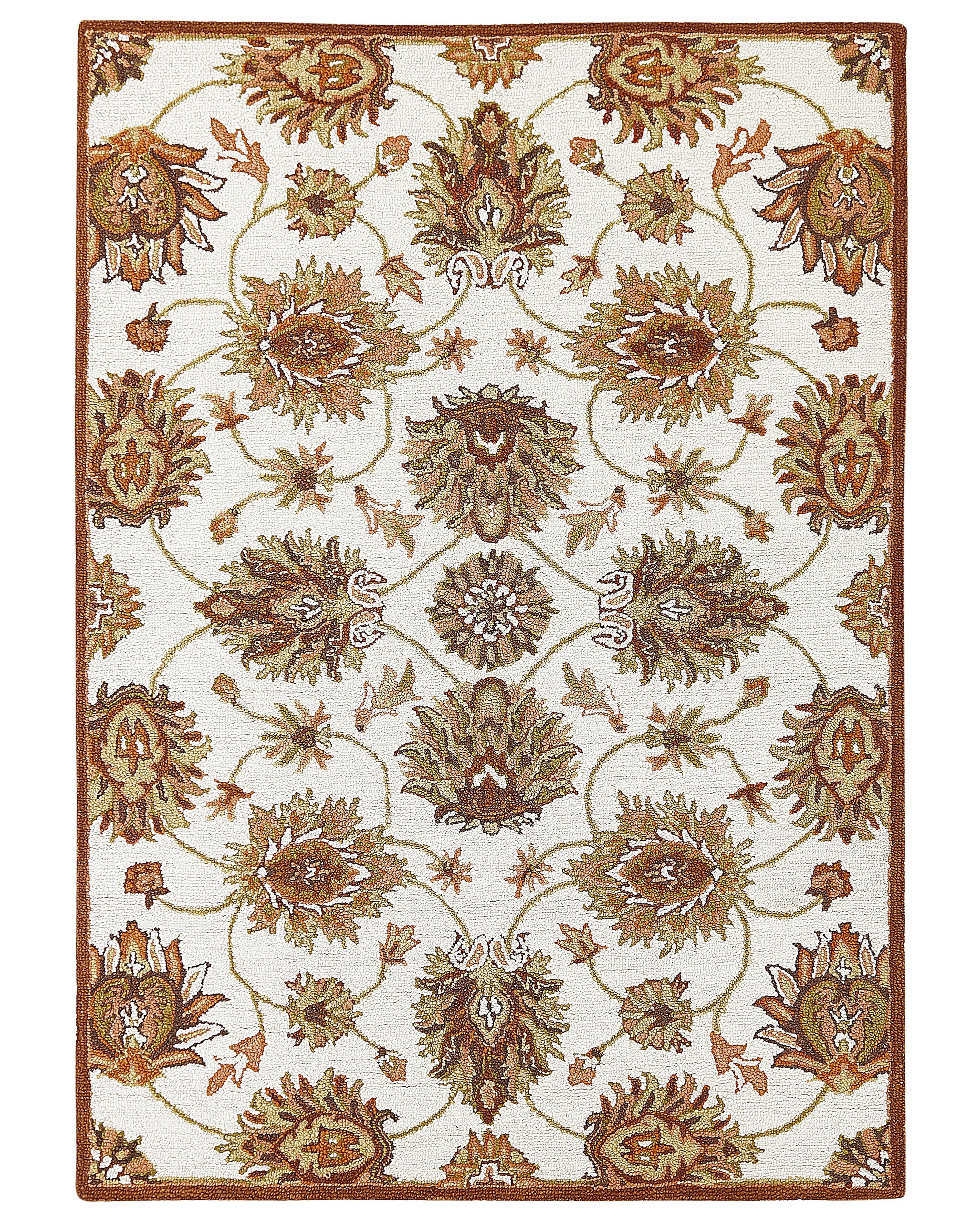 Vloerkleed EZINE Beige 160 x 230 cm Wol