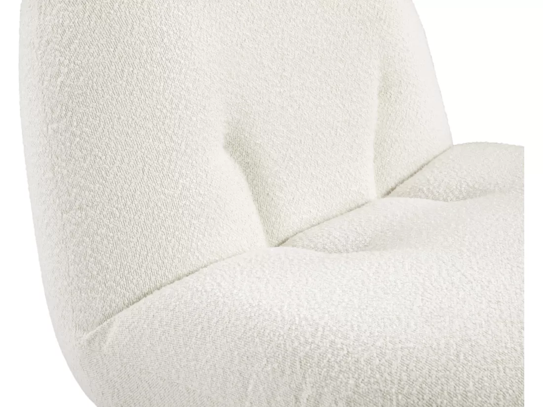 Fauteuil pivotant en tissu bouclette blanc LODOSA