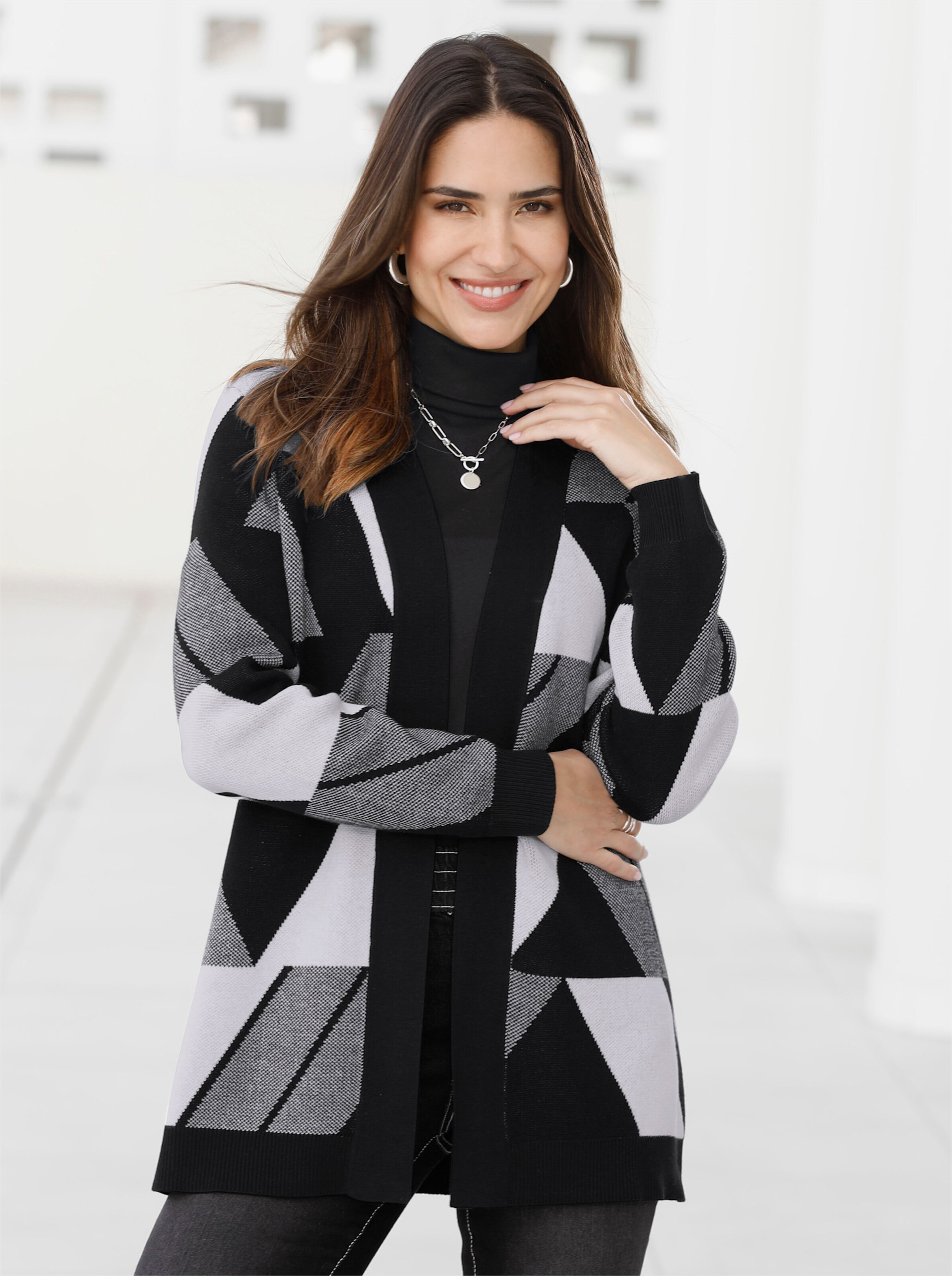 Long-Strickjacke