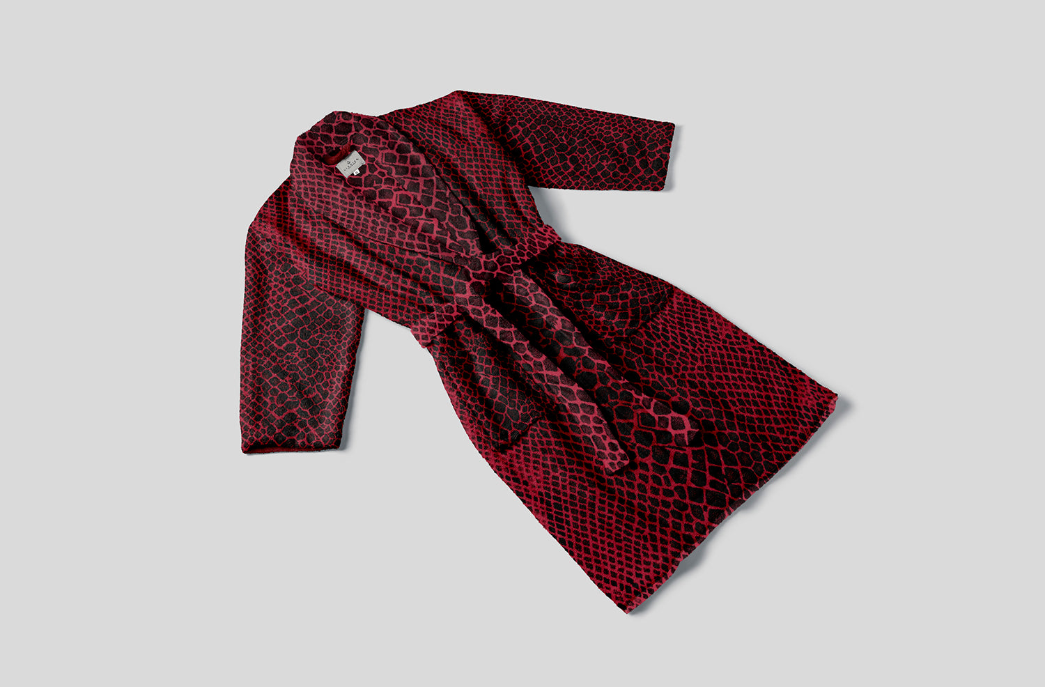 LINNICK Flanel Fleece Badjas Snake - bordeaux|zwart