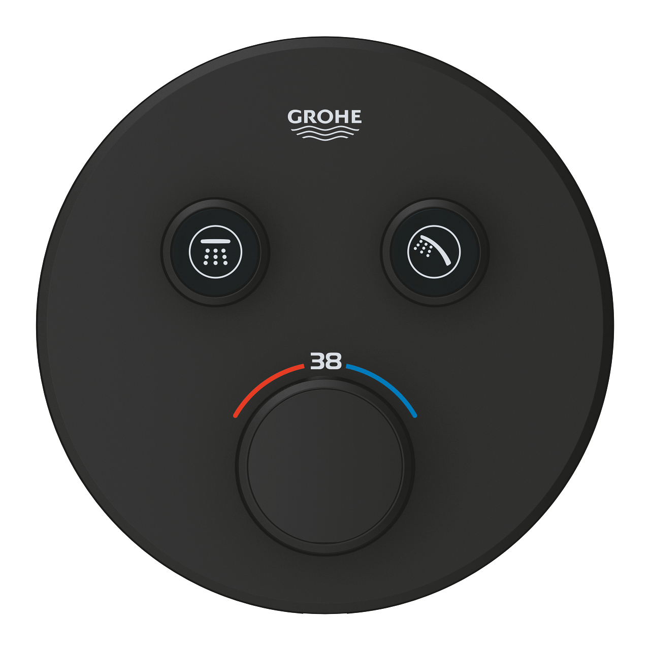 Grohe Grohtherm SmartControl thermostaat met 2-weg omstelling rond phantom black - zwart mat