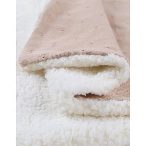 Couverture tricot avec sherpa 75x100 - Powder pink - NOUKIE 'S