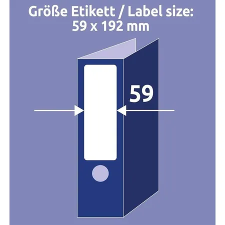 Avery Zweckform L6061REV-20 Ordnerrücken-Etiketten A4, mit ultragrip, 59 x 192 mm, breit/kurz, ablösbar, 30 Bogen/120 Etiketten, weiß