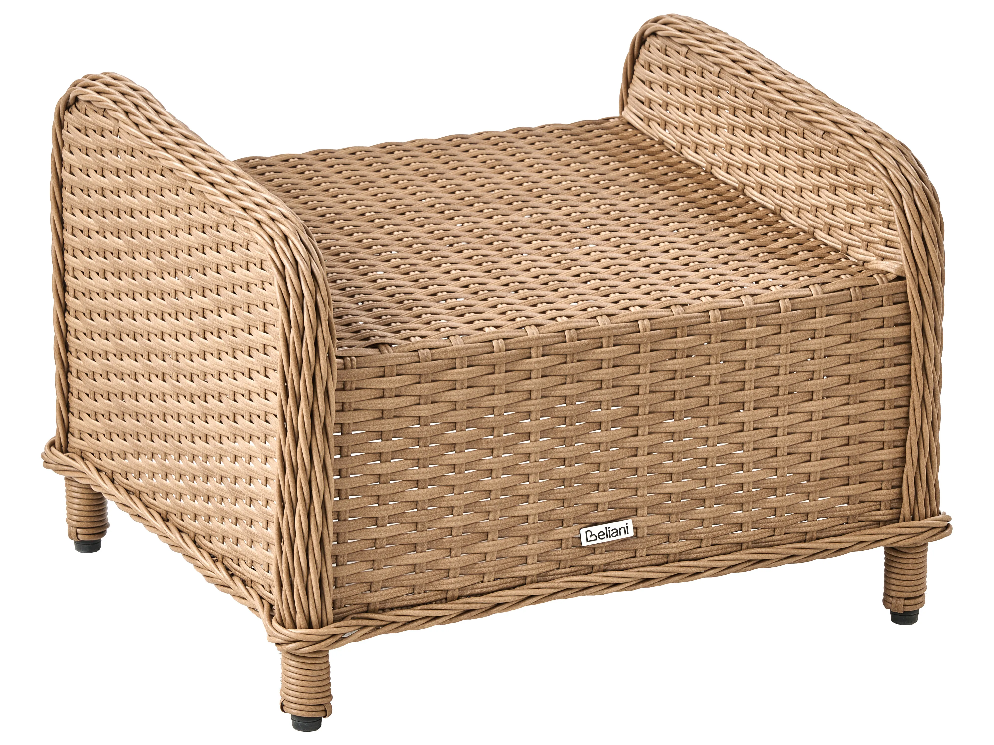 Loungeset met tafel en ottomaan 2-zits PONZA PE rotan Bruin