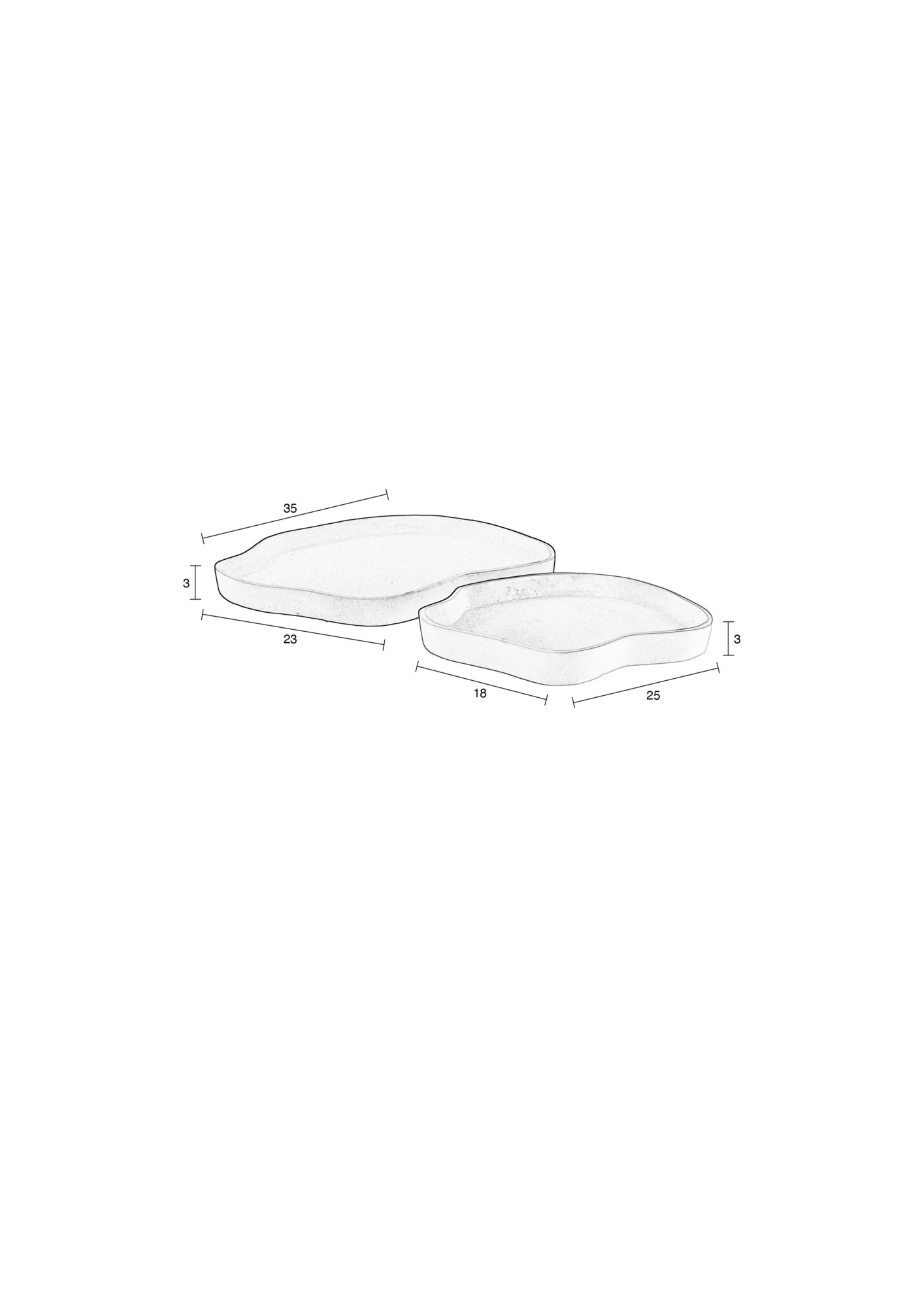 Schaal Tray Revolt groen - set van 2