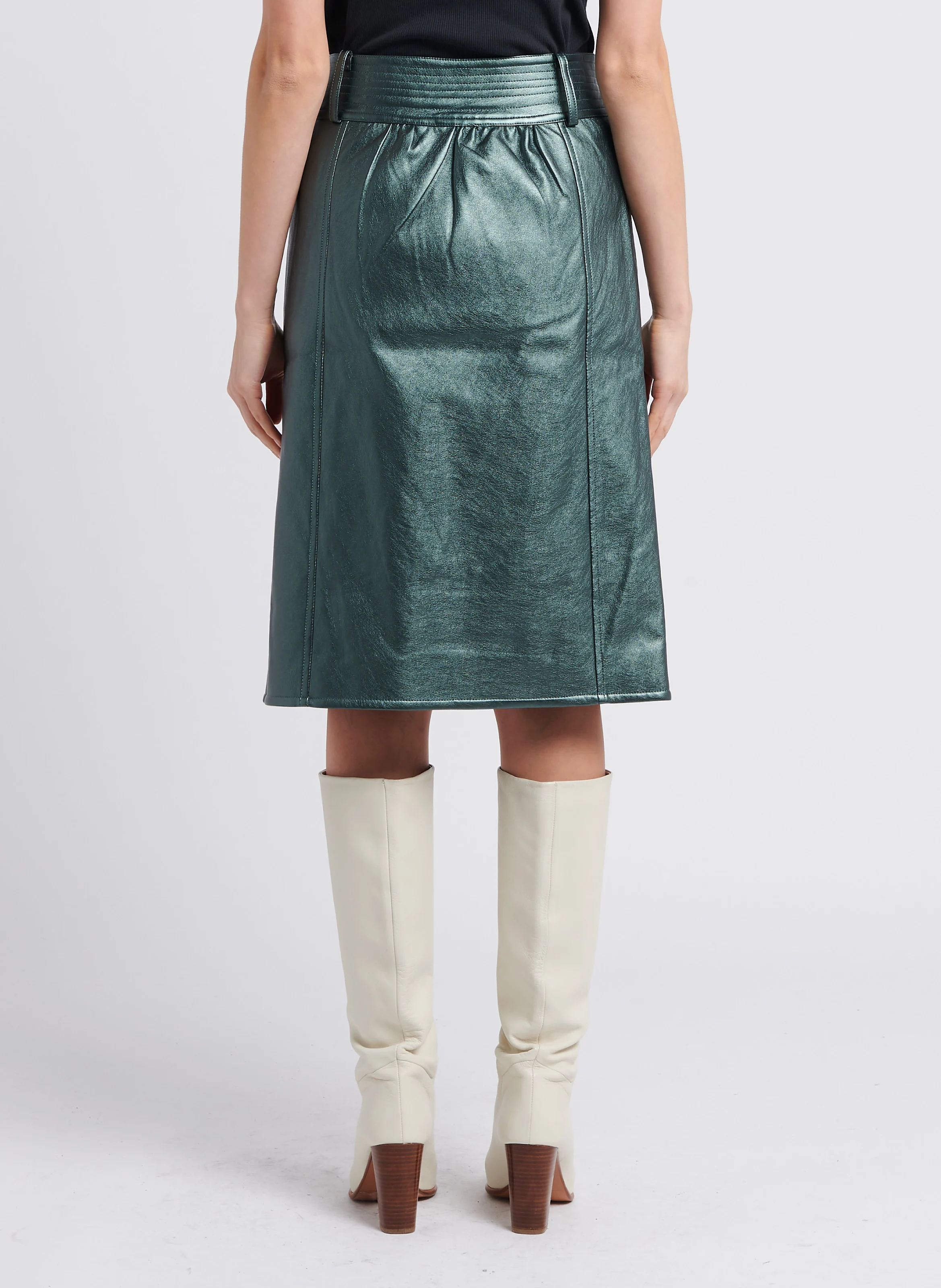 PIXIE - Jupe portefeuille taille haute| Vert