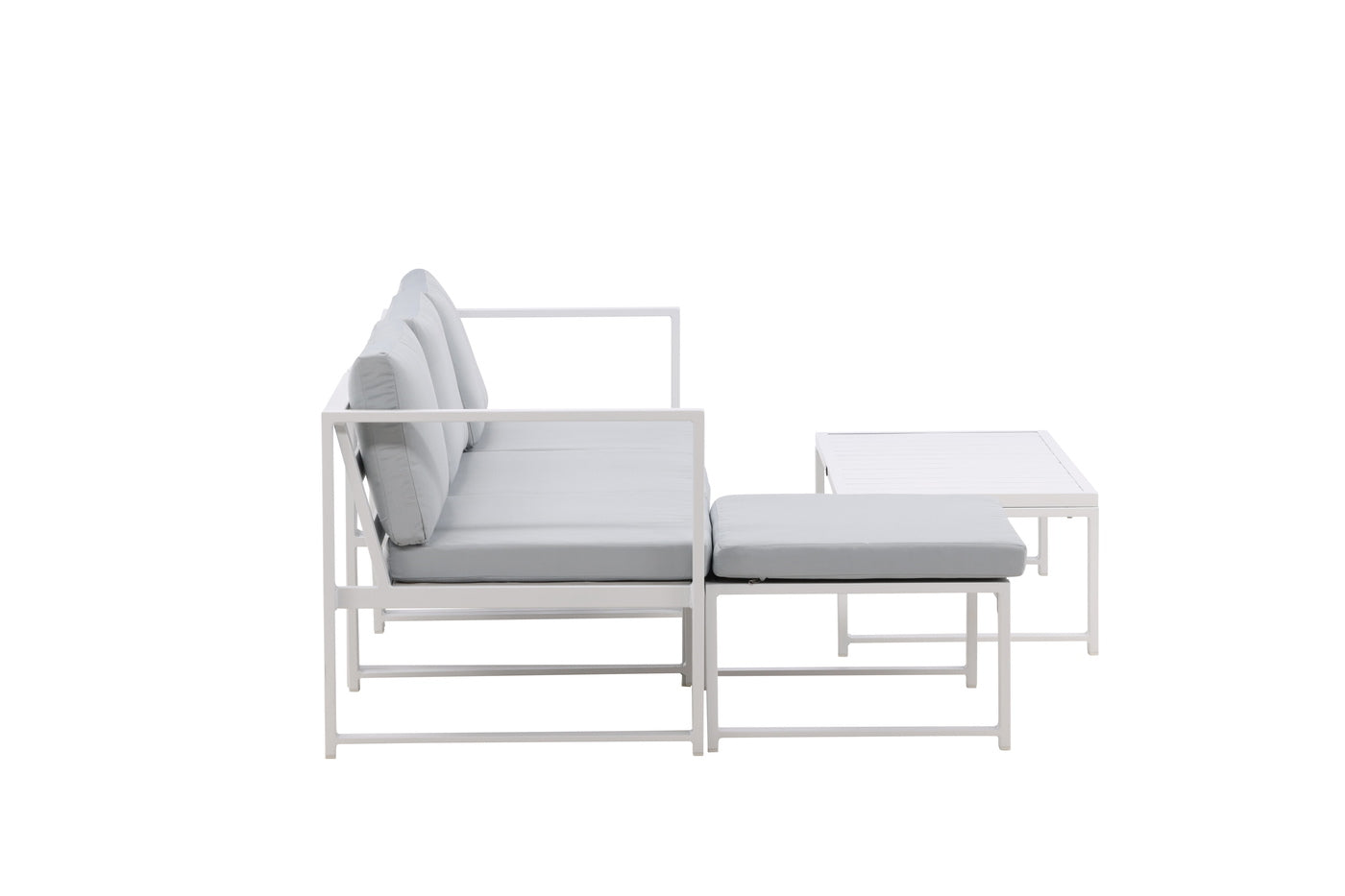 FjÃ´rd - Tuinset Wit|Grijs - Aluminium - Salvador