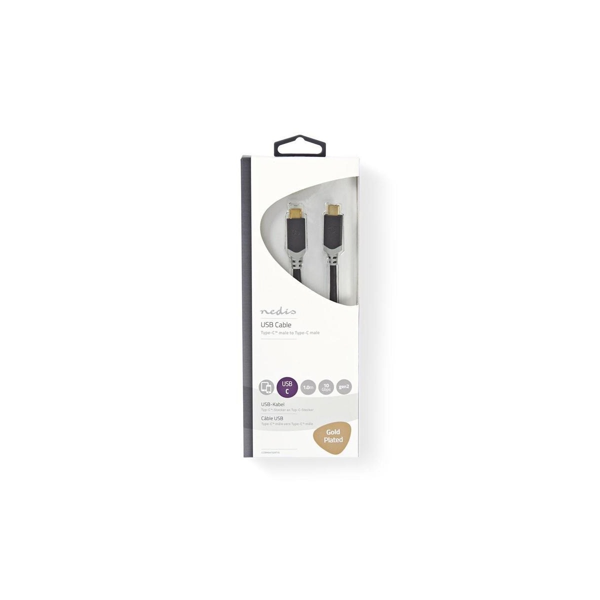 USB 3.1-kabel (Gen2) | Type-C, hann - Type-C, hann | 1,0 m | Antrasitt