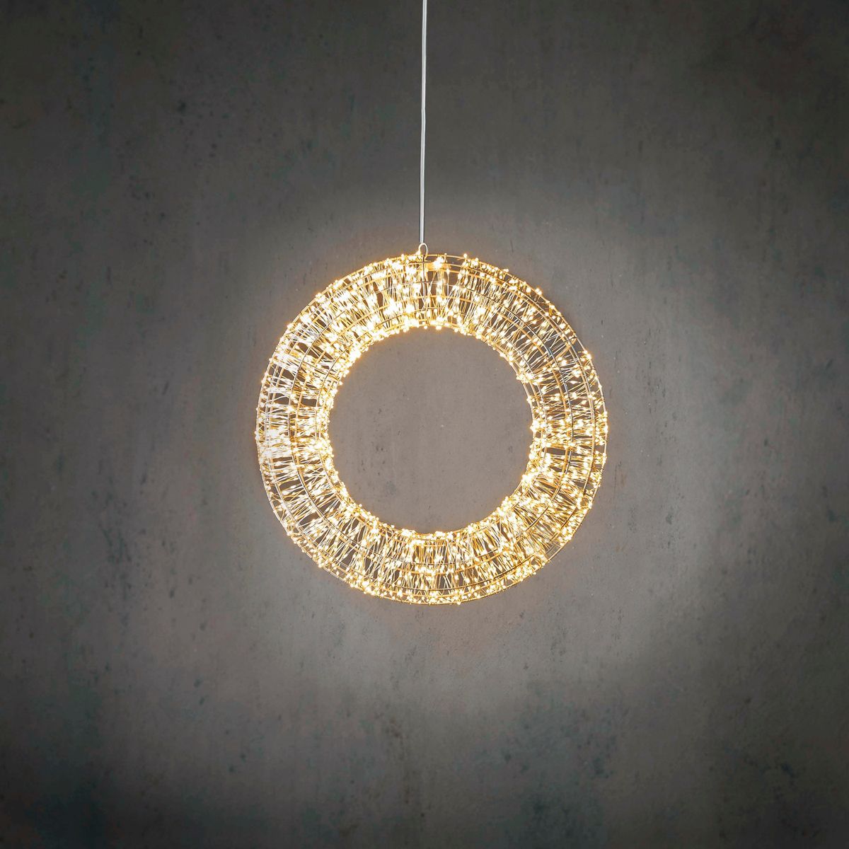 Kerst hanglamp krans zilver 45cm incl. LED IP44 - Nawa