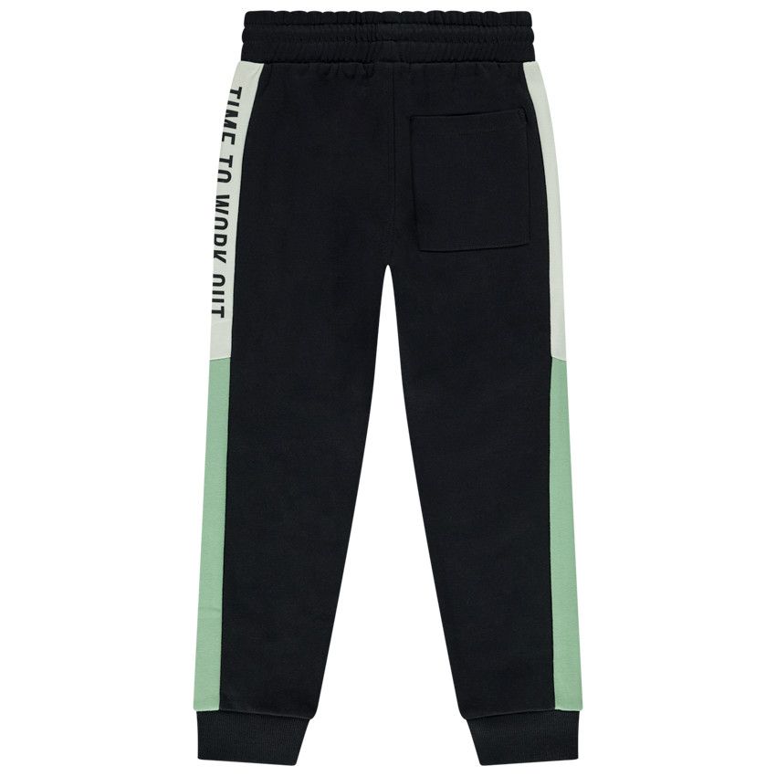 Jogging en molleton avec bandes placées pour garçon - Gris foncé