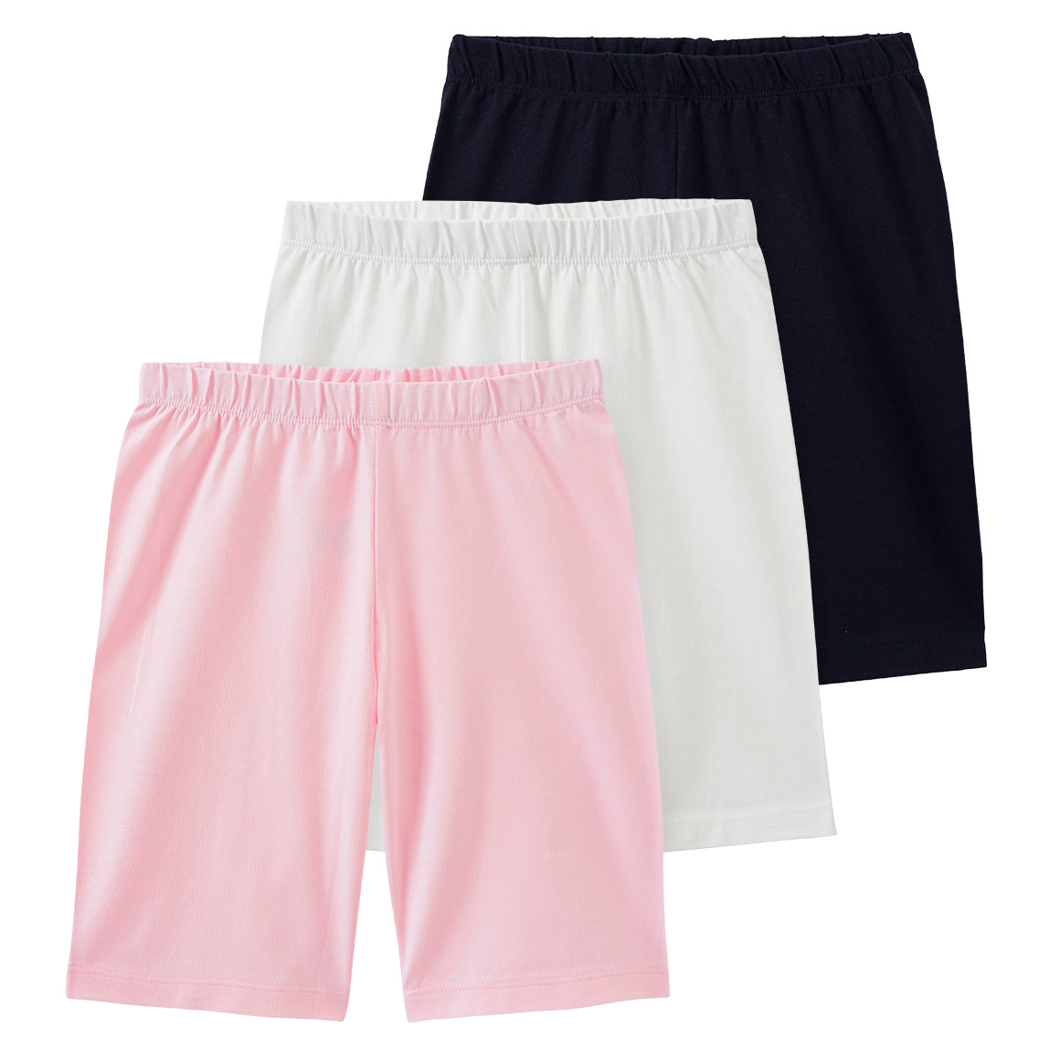 Famy 3 Mädchen Radler im Basic-Look hellrosa / weiss / dunkelblau