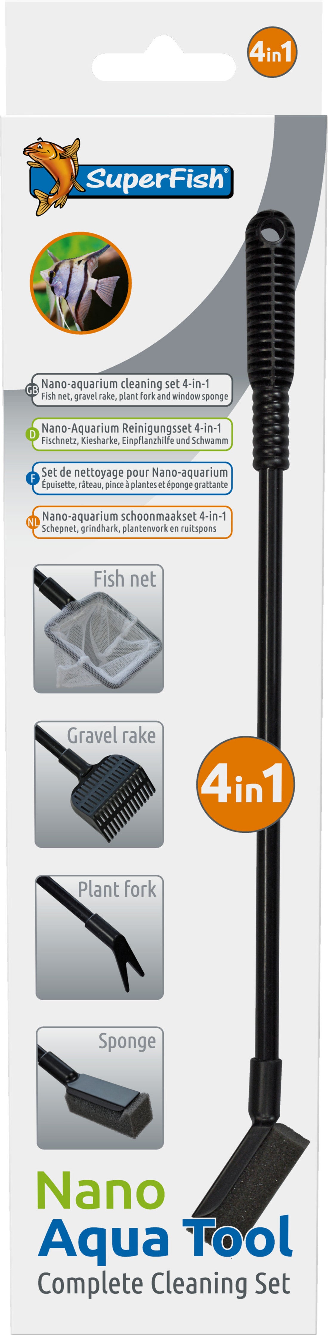 SuperFish aquarium schoonmaakset Nano 4-delig