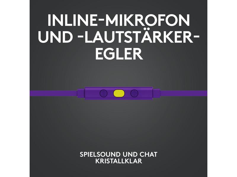 Logitech Headset G333 Gaming Violett Gaming-Ohrhörer für klare Kommunikation auf PC, Konsolen und Mobilgeräten