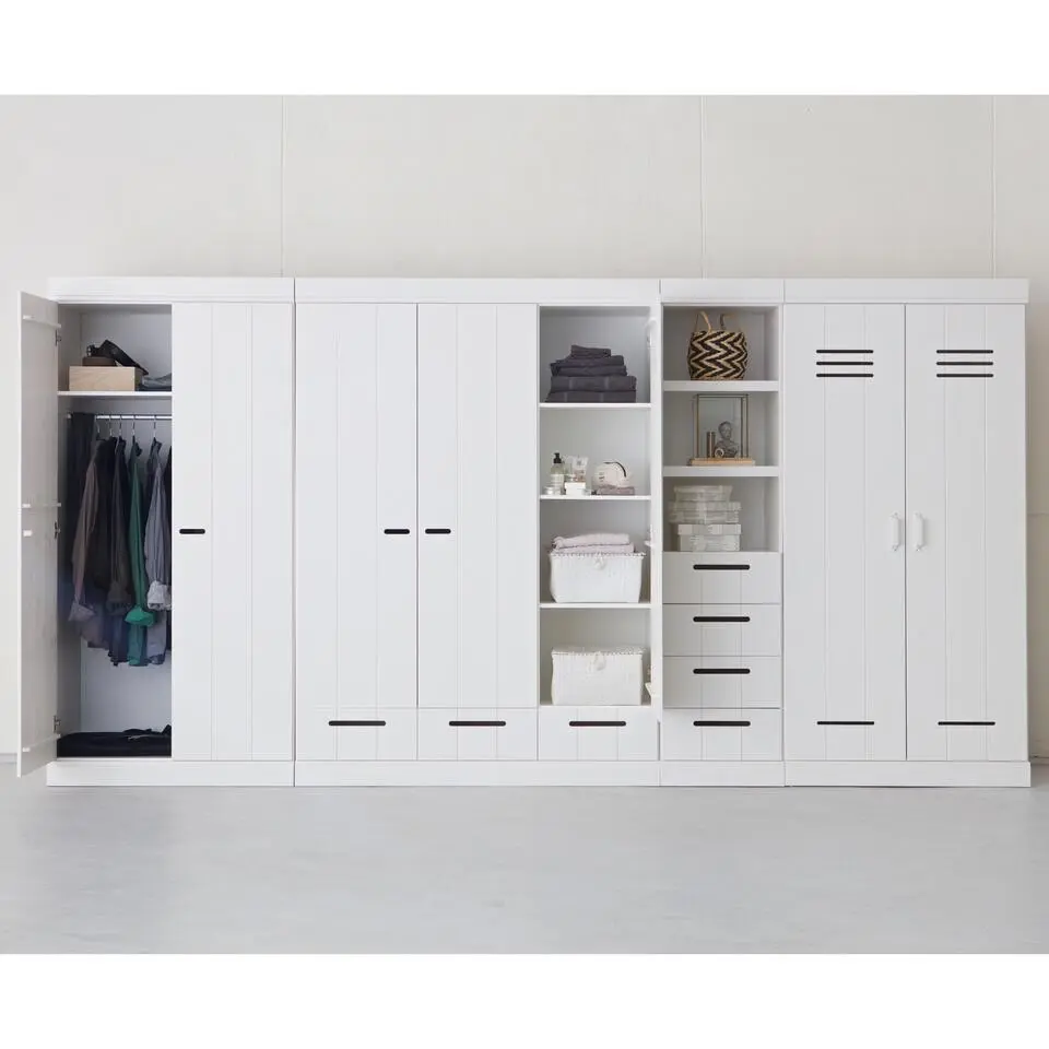 WOOOD Connect Kledingkast 2-Deurs - Grenen - Wit - 195x94x53