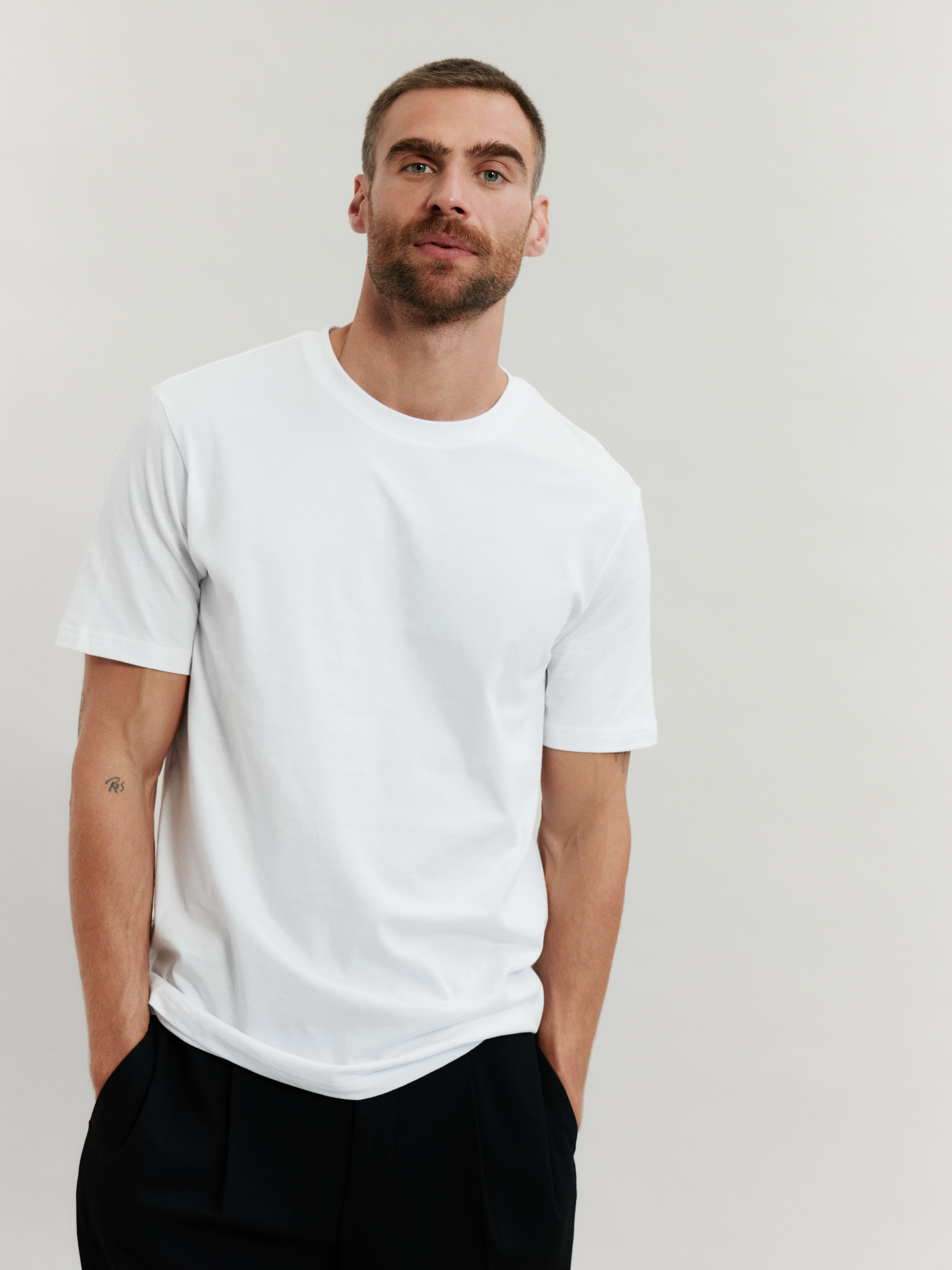 T-shirt van katoen voor heren in Navy