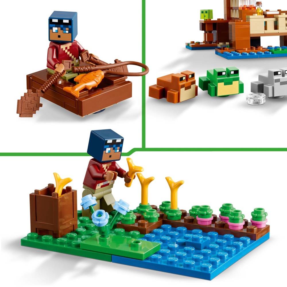 LEGO Minecraft 21256 Das Froschhaus-Spielzeug mit Tierfiguren-Set
