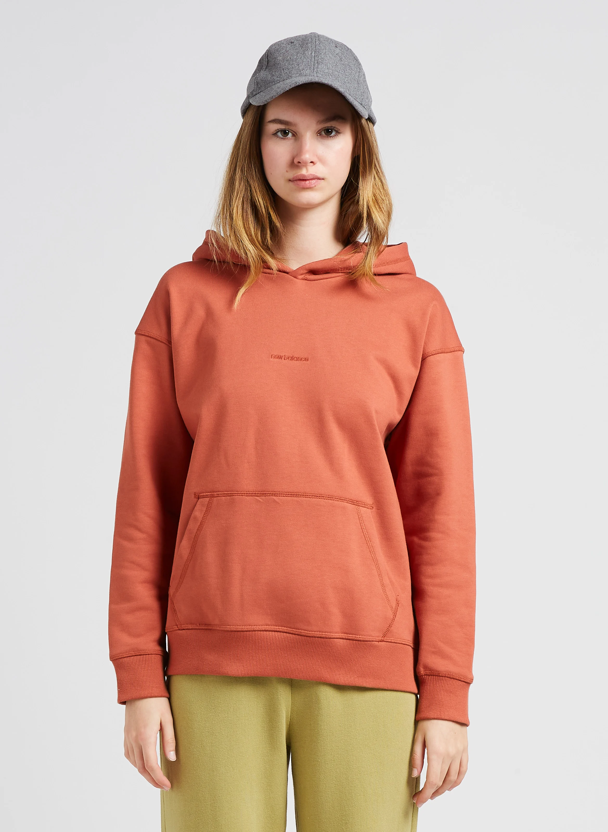 Sweat à capuche brodé en coton | Marron