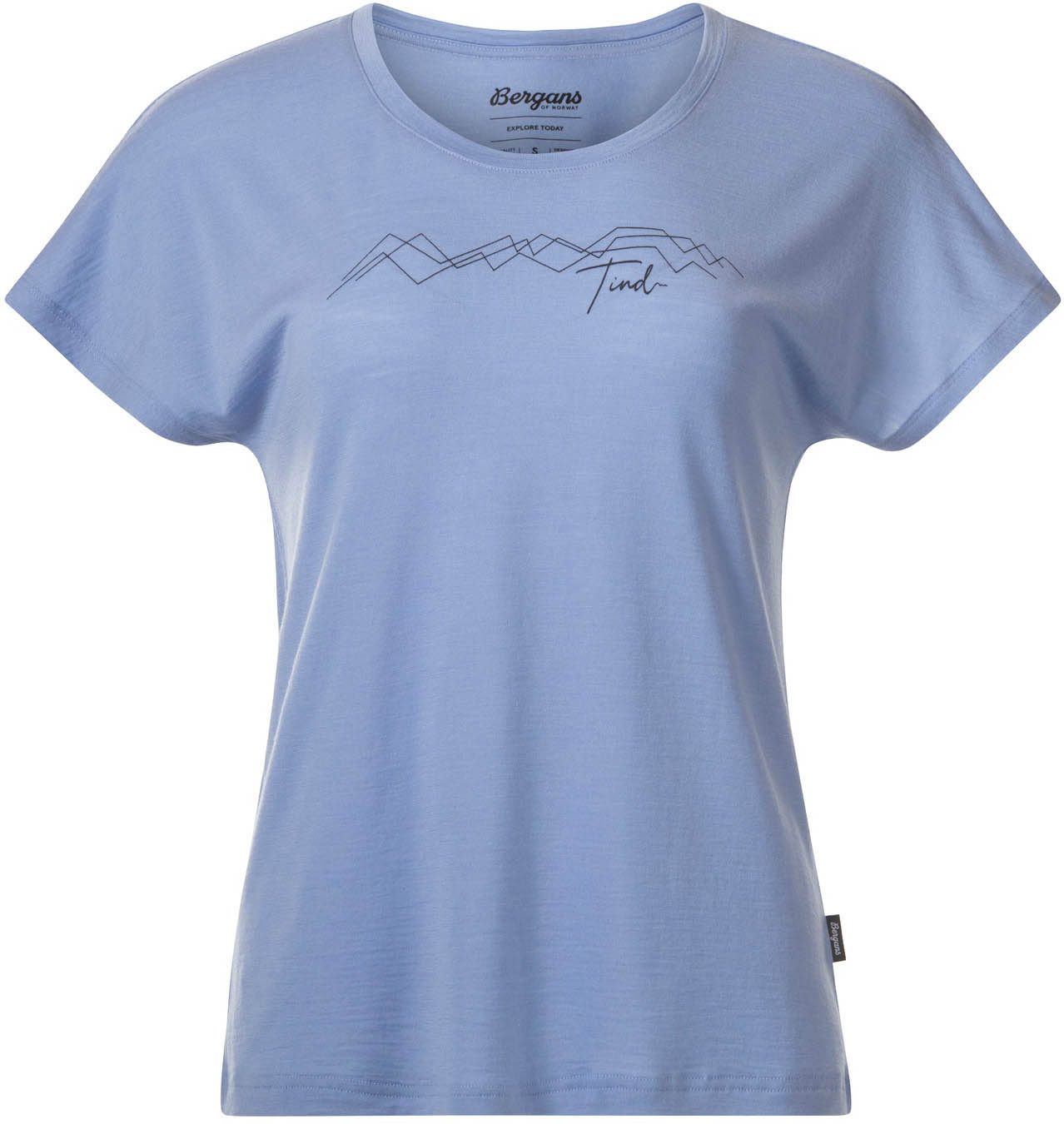 Tind Crux Merino Tee Dame Blueberry Milk/Navy Blue GML