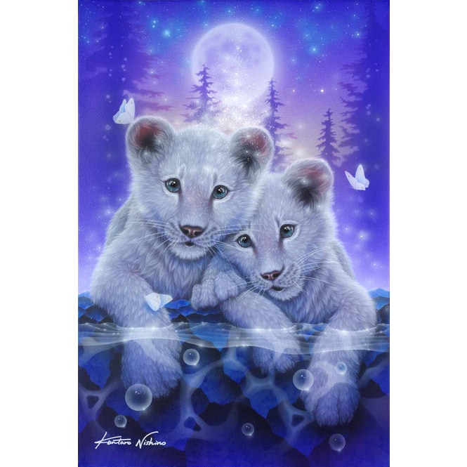 Crystal Art - Kristallbild - Weiße Löwenkinder
