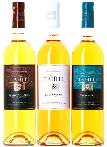 Assortiment 3 Vins de Tahiti - 2 Blancs 1 Rosé