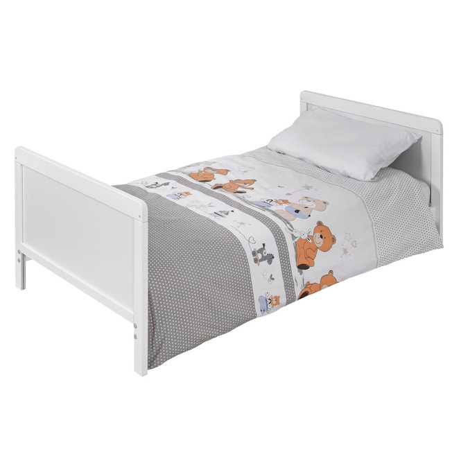 Komplettbett - Bärenfamilie - weiß