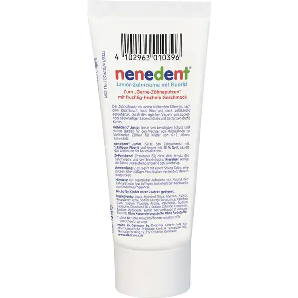 Junior Zahncreme mit Fluorid