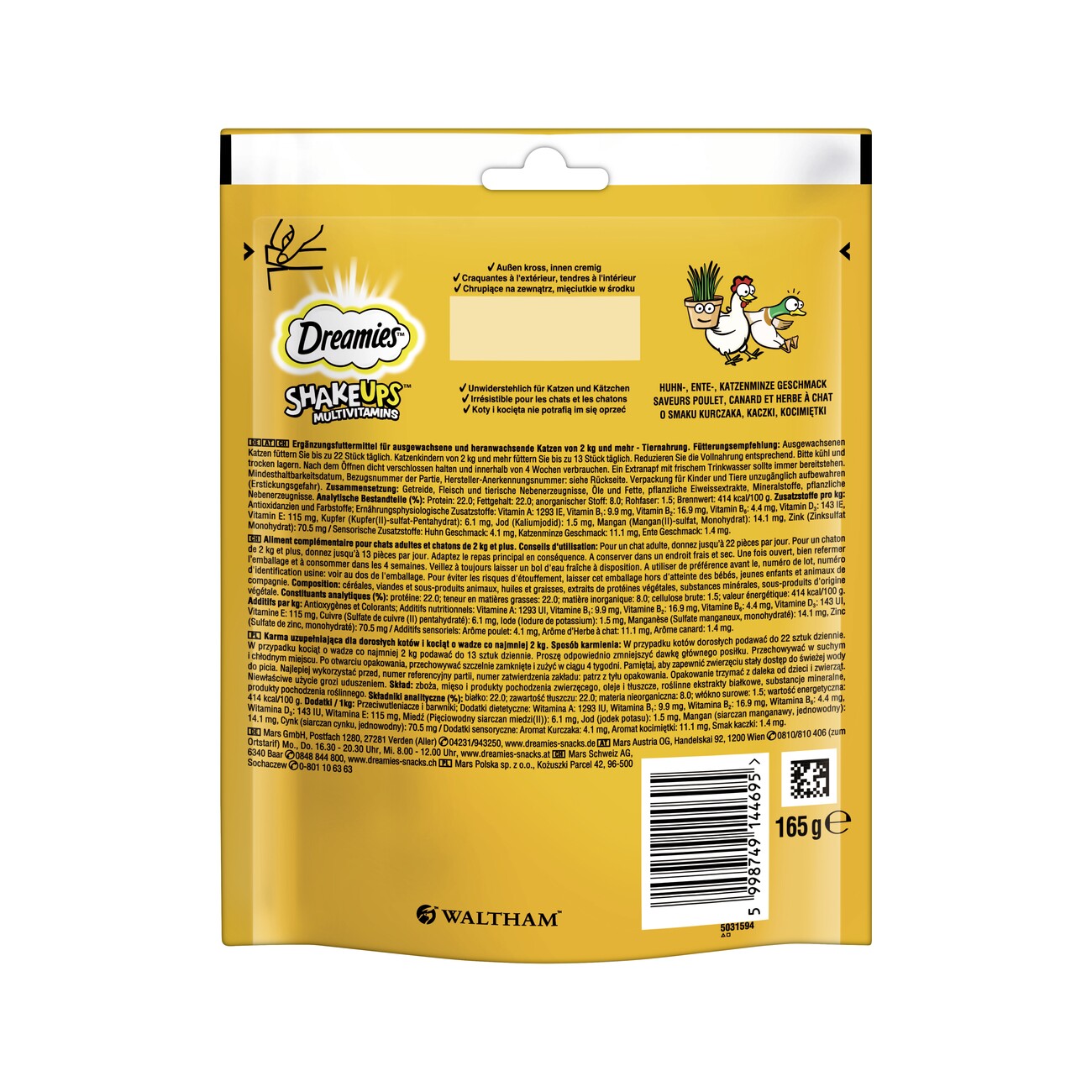 Dreamies Shake ups Multivitamins Geflügel Picknick 165g