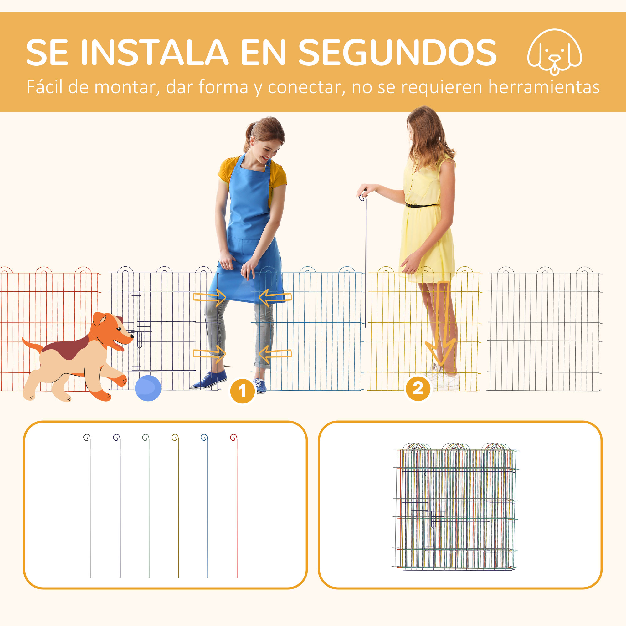 Parque infantil multicolorido para animais de estimação PawHut
