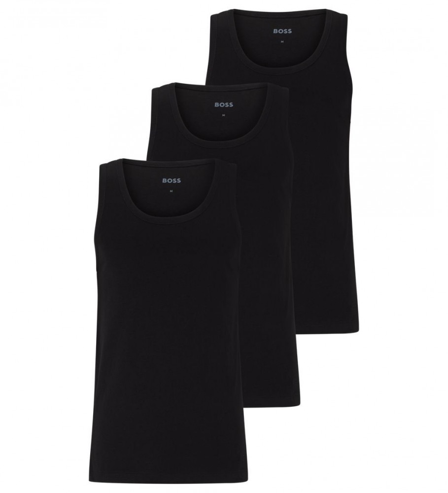 Camiseta sem mangas BOSS Classic 3P 10243514 01 Preta