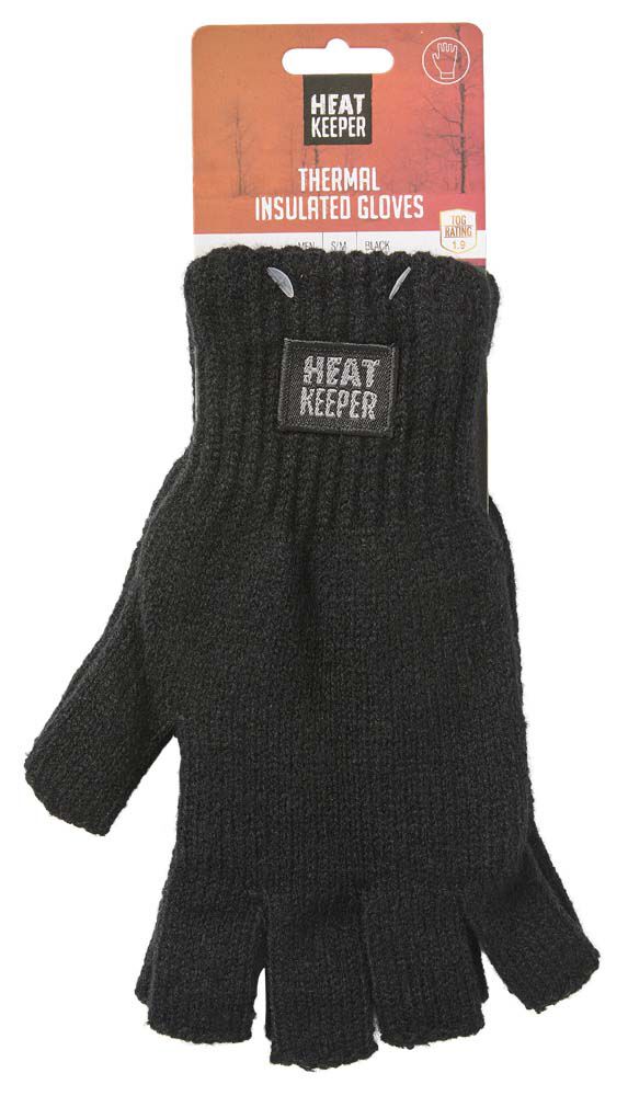 Heatkeeper - Vingerloze handschoenen - Zwart - L/XL