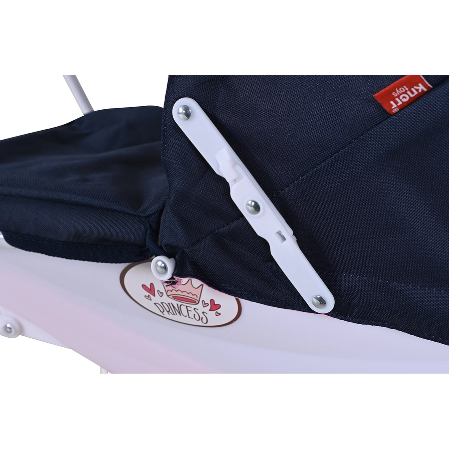 knorr toys® Puppenwagen Classic pram - navy blueroseprincess blau