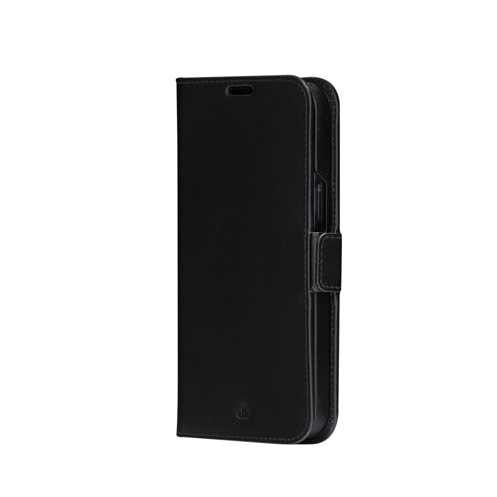 iPhone 14 Pro 2in1 Wallet Case Echtleder Tasche mit RFID Schutz Lynge (LY61GTBL1635) - Schwarz