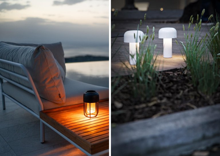 Flos Bellhop tafellamp LED oplaadbaar baksteenrood