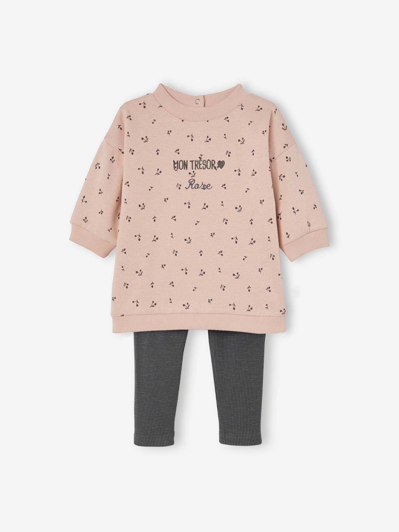 Conjunto de vestido e legging para bebê personalizável na cor verde-água