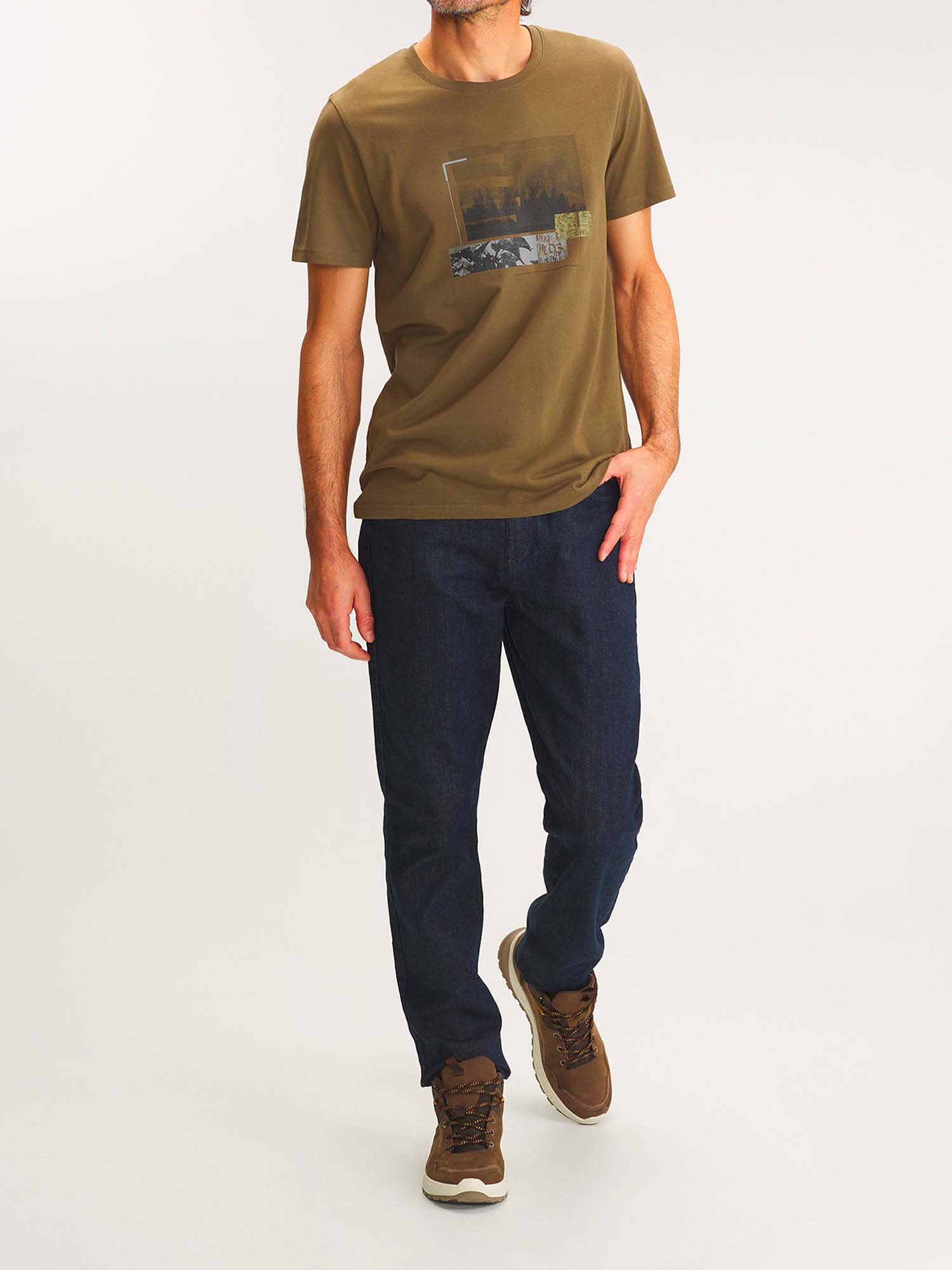 Tee Shirt Homme Manches Courtes Kaki