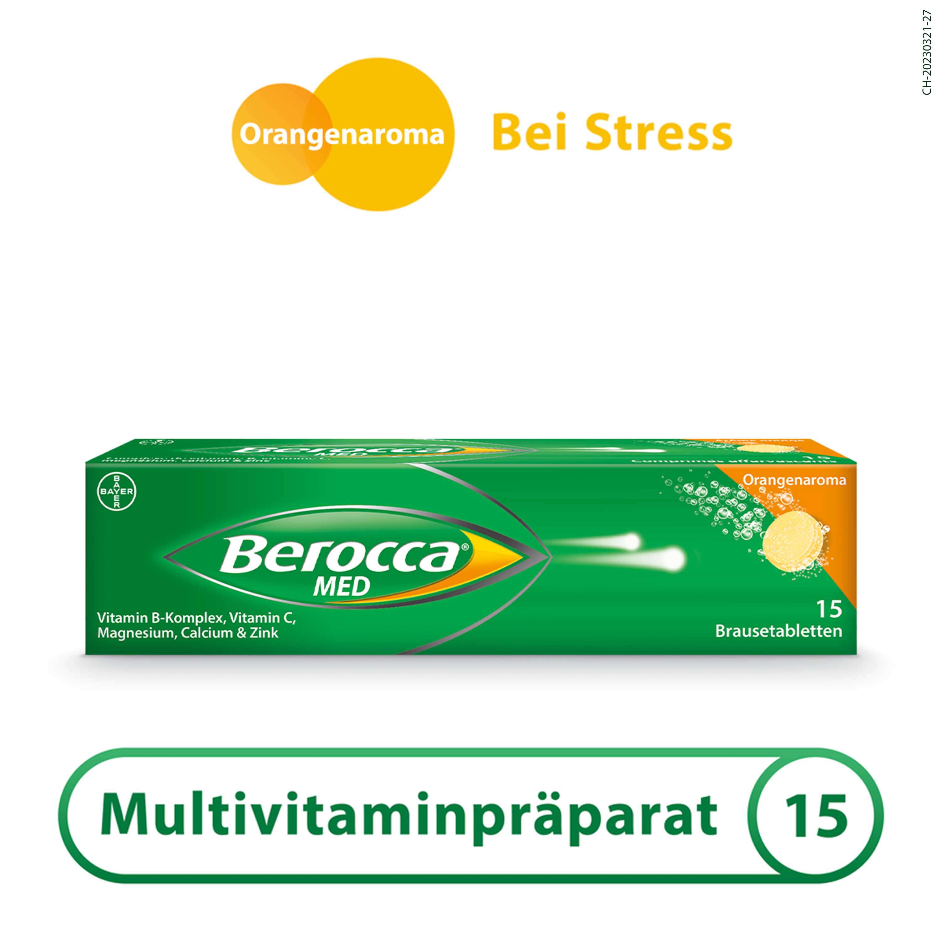 BEROCCA MED Brausetabl Orangenaroma Ds 15 Stk