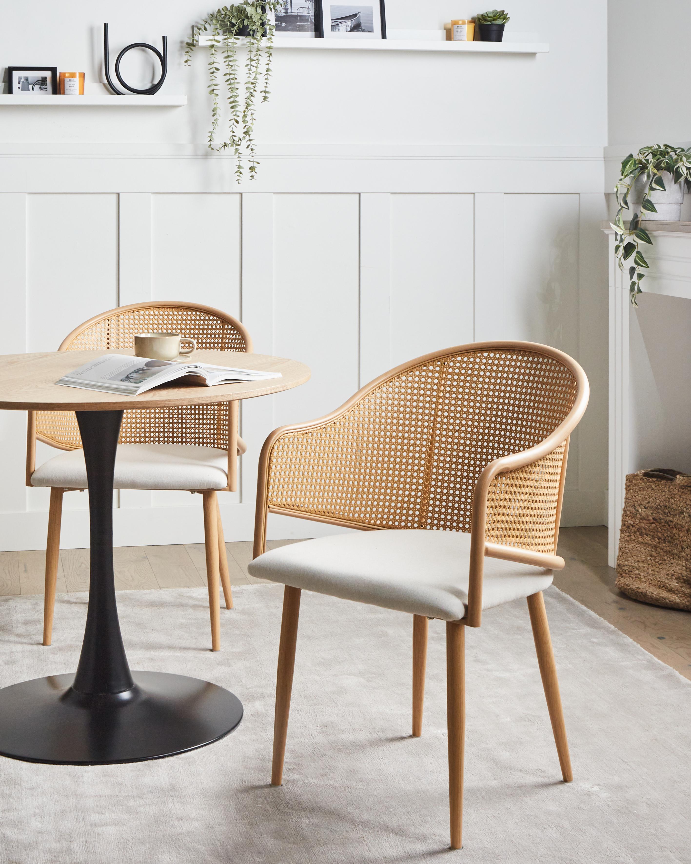 Set van 2 eetkamerstoelen WEIMAR Metaal Lichtbruin