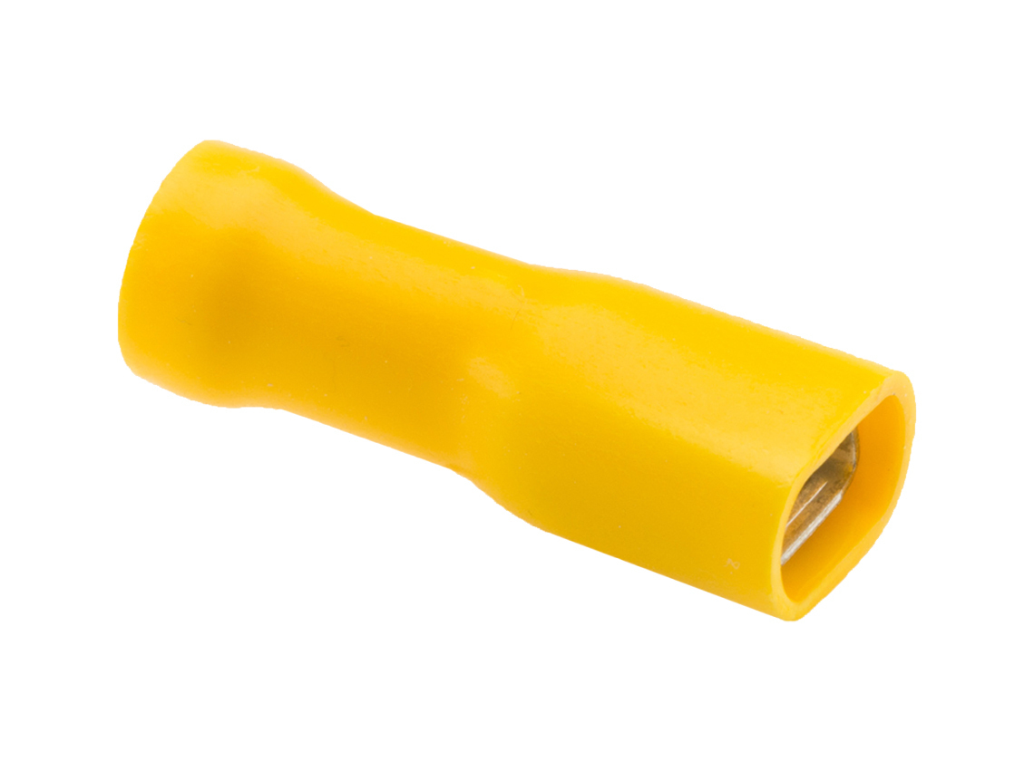 BBA vlakke stekkerhuls 6,3 x 0,8 mm (5 stuks) - yellow