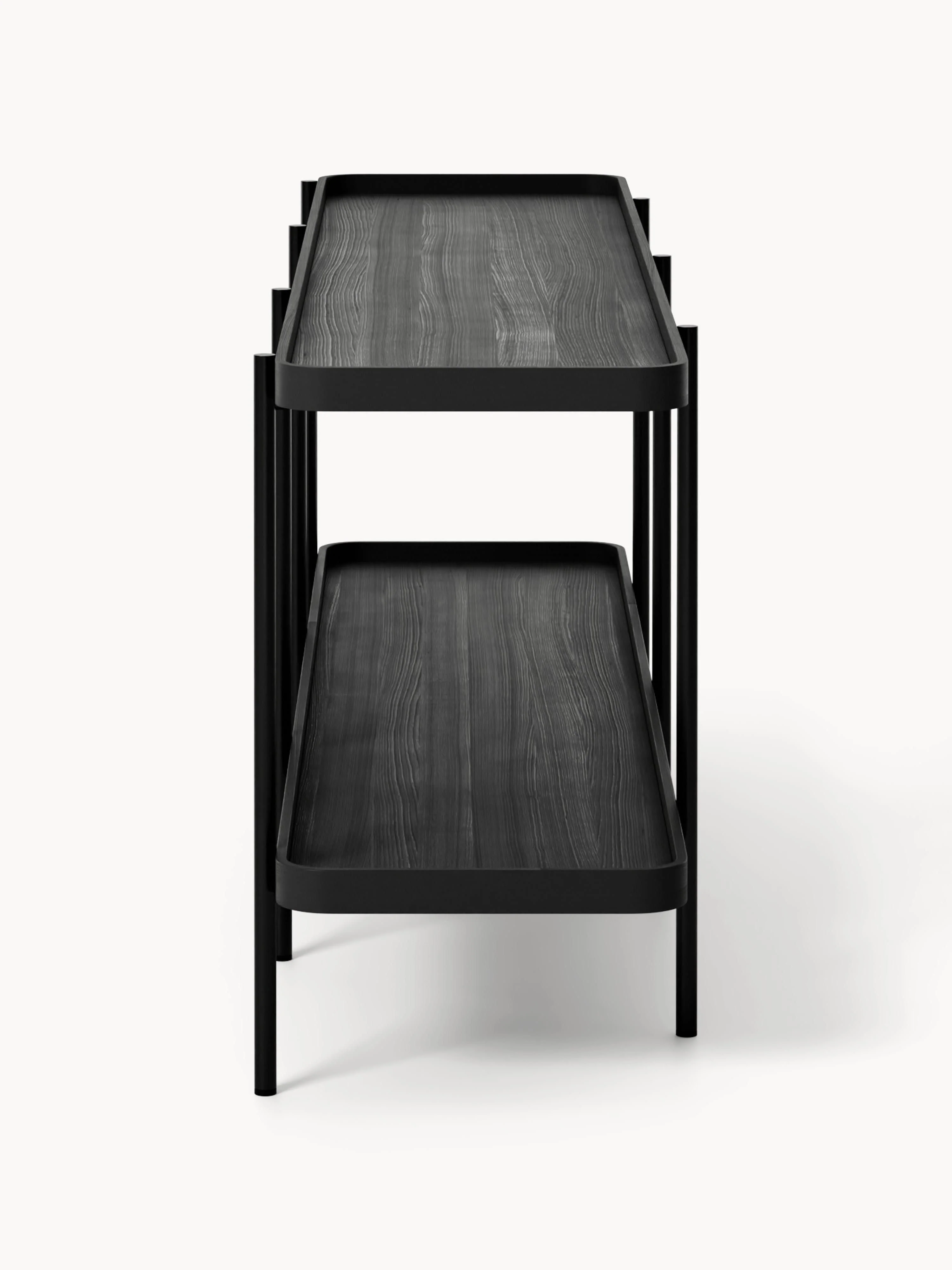 Lage houten wandkast Renee ZWART