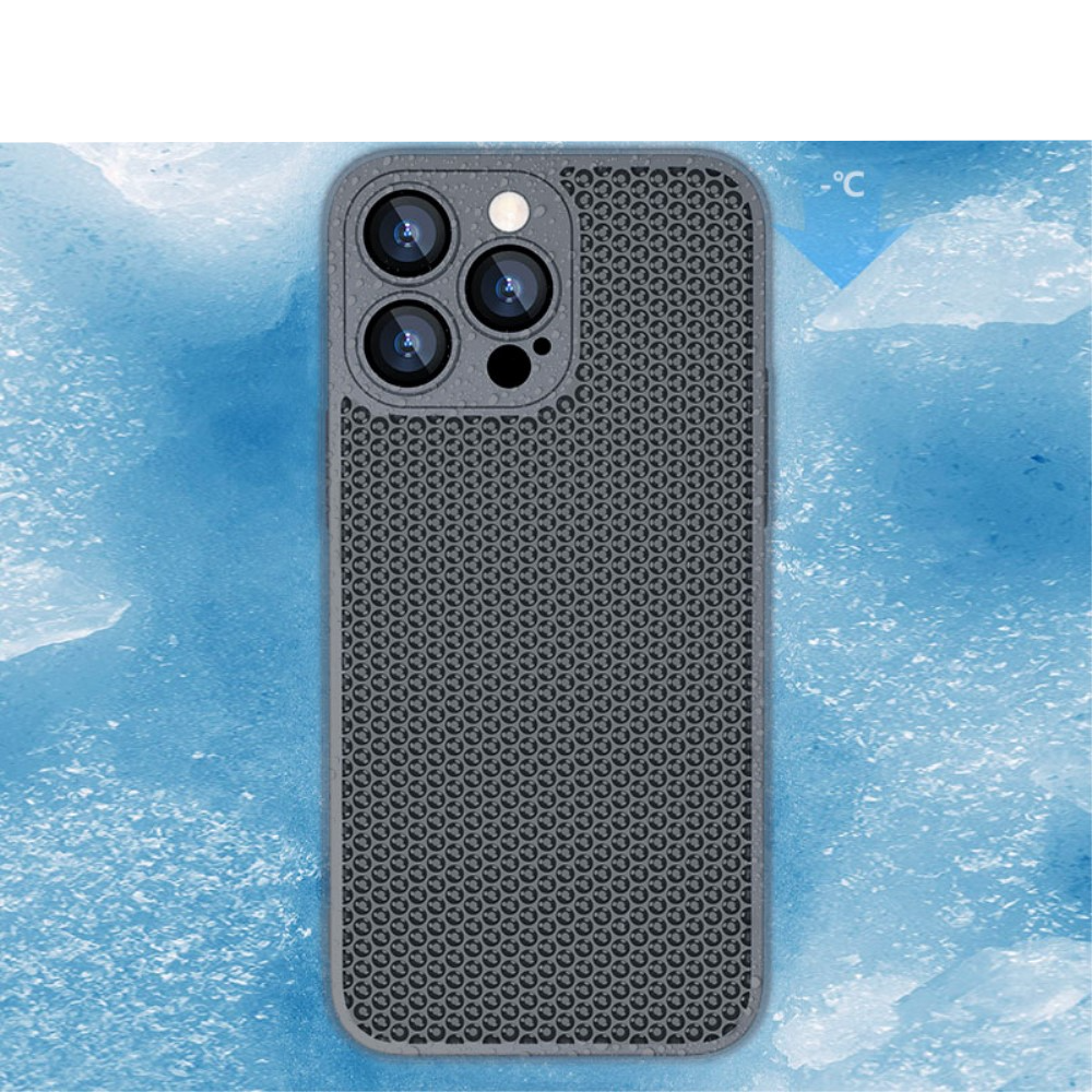 iPhone 14 Pro Hybrid Hardcase Hülle im Waben Design mit Kameraschutz - Violett