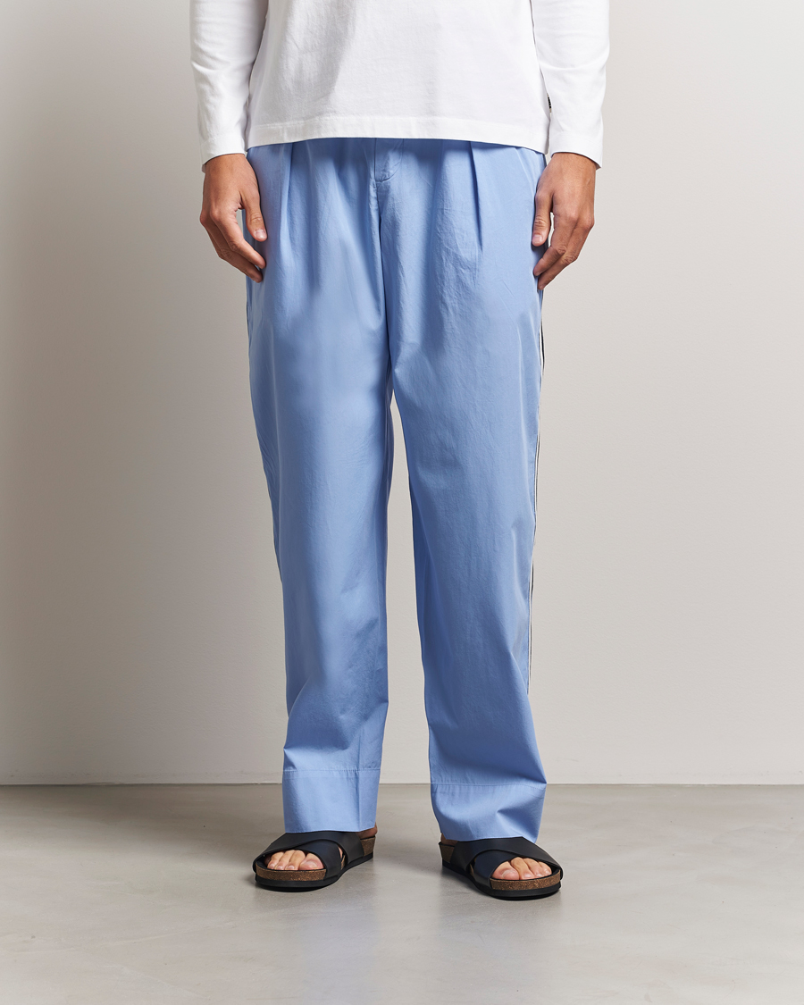 Tekla Grosgrain Stripes Pyjama Pants Cornflower Blue